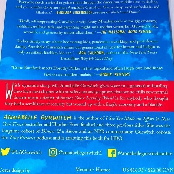 Annabelle Gurwitch You're Leaving When? Adventures In Downward Mobility Novel - Picture 4 of 6